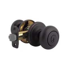 Kwikset CP740J-11PS Clear Pack Juno Knob Entry Lock SmartKey with RCAL Latch and RCS Strike Venetian Bronze Finish