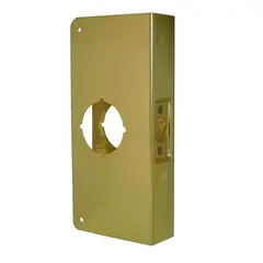 Don-Jo CW3PB Classic Wrap Around for Cylindrical Door Locks with 2-3/4" Backset and 1-3/8" Door Bright Brass Finish