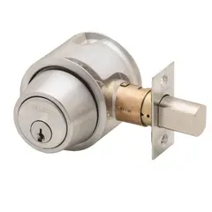 Falcon D141P626 D100 Series Single Cylinder Deadbolt C Keyway KD 30256 Latch 10094 Strike Satin Chrome Finish