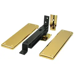 Deltana DASH95CR003 Double Action Spring Pivot Floor Hinge with Solid Brass Cover Plates Lifetime Brass Finish