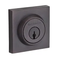 Baldwin DCCSD112S Double Cylinder Contemporary Square Deadbolt with 6AL Latch; Dual Strike; and SmartKey Venetian Bronze Finish