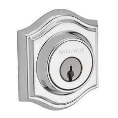 Baldwin DCTAD260 Double Cylinder Traditional Arch Deadbolt with 6AL Latch and Dual Strike Bright Chrome Finish