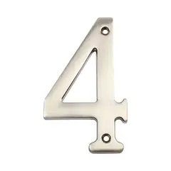 PAMEX DD074S4SN Pamex  4" Heavy Duty House Number # 4 Satin Nickel Finish