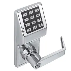 Alarm Lock DL270026D Weather Resistant Trilogy Electronic Digital Lever Lock Satin Chrome Finish