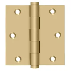 Deltana DSB354 3-1/2" x 3-1/2" Square Hinge; Satin Brass Finish