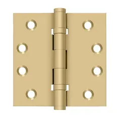 Deltana DSB4B4 4" x 4" Square Hinge; Ball Bearings; Satin Brass Finish