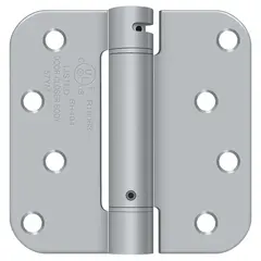 Deltana DSH4R526D 4" x 4" 5/8" Radius Spring Hinge; Satin Chrome Finish