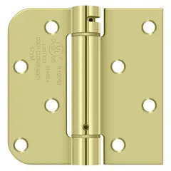 Deltana DSH4R5TT2D 4" x 4" 5/8" Radius by Square Spring Hinge; Zinc Dichromate Plated Finish