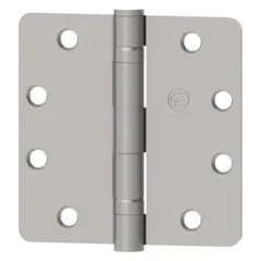 Hager ECRCBB1100426D 4" x 4" 1/4" Radius Corner Full Mortise Standard Weight Ball Bearing Hinge Satin Chrome Finish