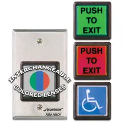 Securitron EEB2 Emergency Exit Button with 30 Second Timer SG; Green / Red / Handicap Satin Stainless Steel Finish