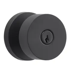 Baldwin ENCONCRR190 Entry Contemporary Knob and Contemporary Round Rose with 6AL Latch and Dual Strike Satin Black Finish