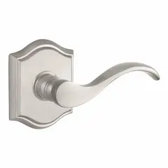 Baldwin ENCURLTAR150 Entry Left Hand Curve Lever and Traditional Arch Rose with 6AL Latch and Dual Strike Satin Nickel Finish