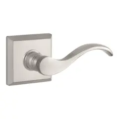 Baldwin ENCURRTSR150 Entry Right Hand Curve Lever and Traditional Square Rose with 6AL Latch and Dual Strike Satin Nickel Finish