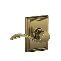 Schlage Residential F10ACC609ADD Accent Lever with Addison Rose Passage Lock with 16080 Latch and 10027 Strike Antique Brass Finish