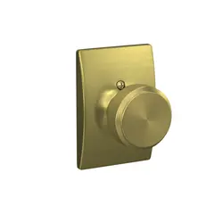 Schlage Residential F10BWE608CEN Bowery Knob with Century Rose Passage Lock with 16080 Latch and 10027 Strike Satin Brass Finish