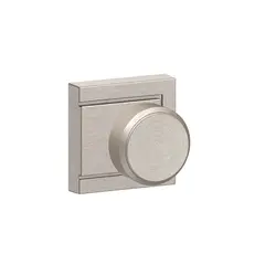 Schlage Residential F10BWE619ULD Bowery Knob with Upland Rose Passage Lock with 16080 Latch and 10027 Strike Satin Nickel Finish