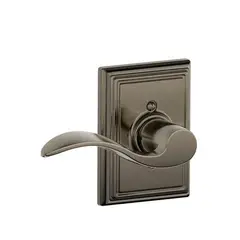 Schlage Residential F170ACC620ADDLH Left Hand Accent Lever with Addison Rose Half Dummy Antique Nickel Finish