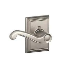 Schlage Residential F170FLA619ADDRH Right Hand Flair Lever with Addison Rose Half Dummy Satin Nickel Finish