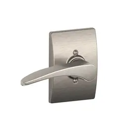 Schlage Residential F170MNH619CENLH Left Hand Manhattan Lever with Century Rose Half Dummy Satin Nickel Finish