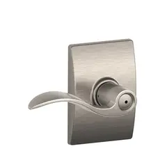 Schlage Residential F40ACC619CEN Accent Lever with Century Rose Privacy Lock with 16080 Latch and 10027 Strike Satin Nickel Finish