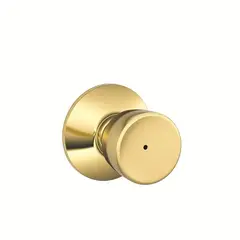 Schlage Residential F40BEL605 Bell Knob Privacy Lock with 16080 Latch and 10027 Strike Bright Brass Finish