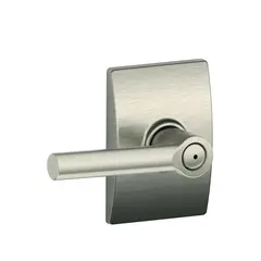 Schlage Residential F40BRW619CEN Broadway Lever with Century Rose Privacy Lock with 16080 Latch and 10027 Strike Satin Nickel Finish