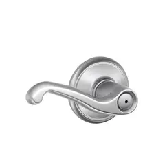 Schlage Residential F40FLA626 Flair Lever Privacy Lock with 16080 Latch and 10027 Strike Satin Chrome Finish