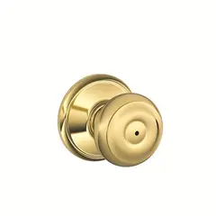 Schlage Residential F40GEO605625 Georgian Knob Privacy Lock with 16080 Latch and 10027 Strike Bright Brass by Bright Chrome Finish