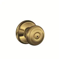 Schlage Residential F40GEO609625 Georgian Knob Privacy Lock with 16080 Latch and 10027 Strike Antique Brass by Bright Chrome Finish