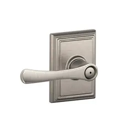 Schlage Residential F40VLA619ADD Avila Lever with Addison Rose Privacy Lock with 16080 Latch and 10027 Strike Satin Nickel Finish