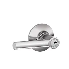 Schlage Residential F51ABRW625 Broadway Lever Keyed Entry Lock C Keyway with 16211 Latch and 10063 Strike Bright Chrome Finish