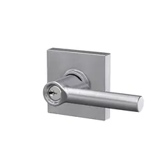 Schlage Residential F51ABRW626COL Schlage Custom  Broadway Lever with Collins Rose Keyed Entry Lock C Keyway with 16211 Latch and and 10063 Strike Satin Chrome Finish