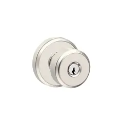 Schlage Residential F51ABWE618GSN Bowery Knob with Greyson Rose Keyed Entry Lock C Keyway with 16211 Latch and 10063 Strike Bright Nickel Finish