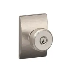 Schlage Residential F51ABWE619CEN Bowery Knob with Century Rose Keyed Entry Lock C Keyway with 16211 Latch and 10063 Strike Satin Nickel Finish