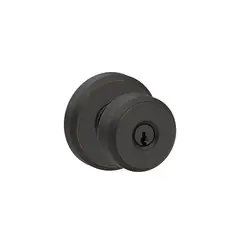 Schlage Residential F51ABWE716GSN Bowery Knob with Greyson Rose Keyed Entry Lock C Keyway with 16211 Latch and 10063 Strike Aged Bronze Finish