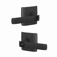 Schlage Residential F51ACYB622DLT Schlage Custom  Clybourn Lever with Dalton Rose Keyed Entry Lock C Keyway with 16211 Latch and 10063 Strike Matte Black Finish