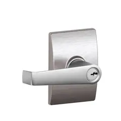 Schlage Residential F51AELA626CEN Elan Lever with Century Rose Keyed Entry Lock C Keyway with 16211 Latch and 10063 Strike Satin Chrome Finish