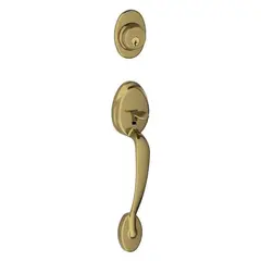 Schlage Residential F58PLY609 Plymouth Exterior Active Handleset Only with C Keyway Antique Brass Finish