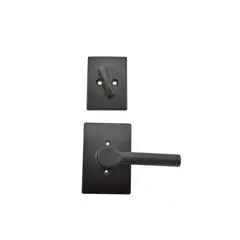 Schlage Residential F59BRW622CEN Broadway Lever with Century Rose Interior Active Trim with 12326 Latch and 10269 Strikes Matte Black Finish