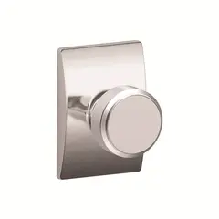 Schlage Residential F59BWE625CEN Bowery Knob with Century Rose Interior Active Trim with 12326 Latch and 10269 Strikes Bright Chrome Finish