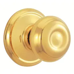 Schlage Residential F59GEO605 Georgian Knob Interior Active Trim with 12326 Latch and 10269 Strikes Bright Brass Finish