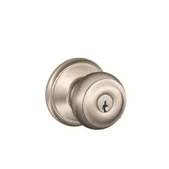 Schlage Residential F80GEO619 Georgian Knob Storeroom Lock C Keyway with 16211 Latch and 10063 Strike Satin Nickel Finish