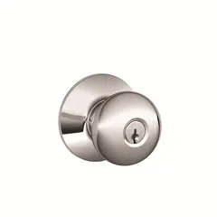 Schlage Residential F80PLY625 Plymouth Knob Storeroom Lock C Keyway with 16211 Latch and 10063 Strike Bright Chrome Finish