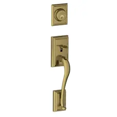 Schlage Residential F92ADD609 Addison Dummy Exterior Handleset Only Antique Brass Finish