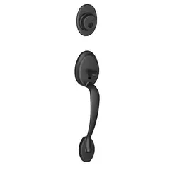 Schlage Residential F92PLY622 Plymouth Dummy Exterior Handleset Only Matte Black Finish