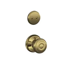 Schlage Residential F94GEO609 Georgian Knob Dummy Interior Trim Antique Brass Finish