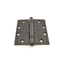 Best Hinges FBB17941210B 4-1/2" x 4-1/2" Steel Full Mortise Ball Bearing Standard Weight Square Corner Hinge # 067583 Oil Rubbed Bronze Finish