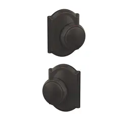 Schlage Residential FC172AND716CAM Schlage Custom  Andover Knob with Camelot Rose Non Turning Double Dummy Pair Aged Bronze Finish