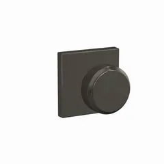 Schlage Residential FC172BWE530COL Schlage Custom  Bowery Knob with Collins Rose Non Turning Double Dummy Pair Black Stainless Finish