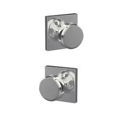 Schlage Residential FC172BWE625COL Schlage Custom  Bowery Knob with Collins Rose Non Turning Double Dummy Pair Bright Chrome Finish